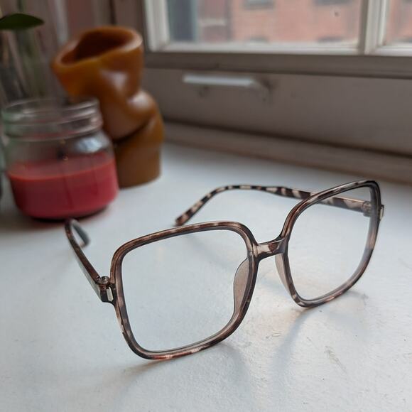 Retro Brown Tortishell Square Sunglasses 70s Festival Sunnies Zebra Print Shades - Picture 4 of 7